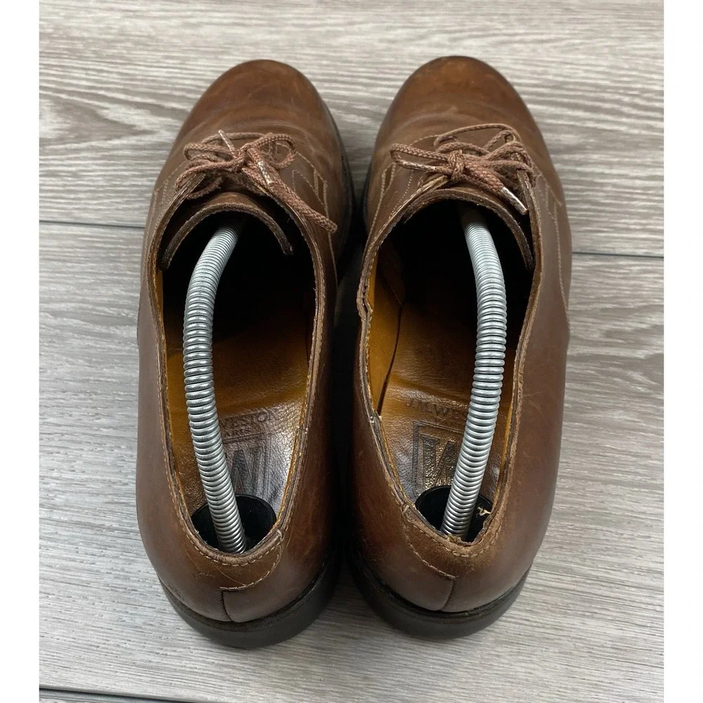 JM Weston‎ Men's Leather Solid Derby Dress Shoes Brown Size 8.5 D